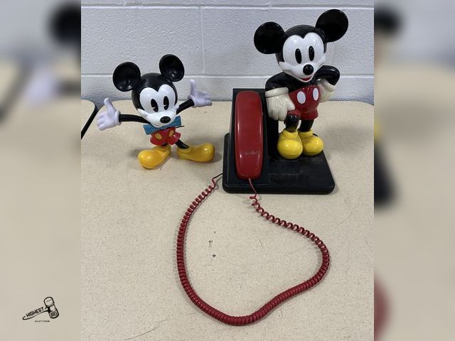 Lot 91-10315 - VINTAGE AT&amp;T MICKEY MOUSE TELEPHONE AND MICKEY MOUSE PIGGY BANK