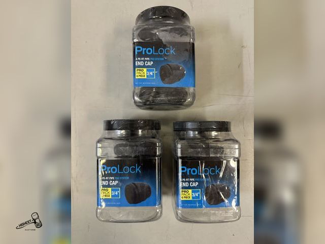Lot 91-8163 - SHARK BITE PRO LOCK - 3/4" END CAP - 3 NEW CONTAINERS QTY 6 IN EACH