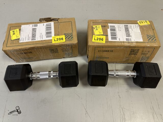 Lot 91-10166 - New SET OF 15 POUND DUMBELLS BRAND UNKNOWN