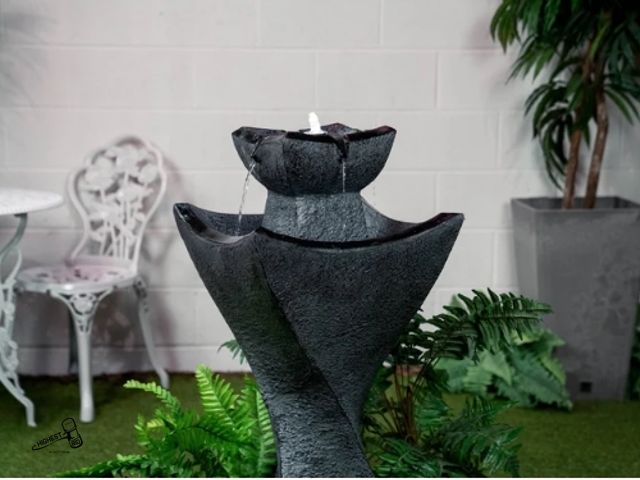 Lot 91-10218 - MSRP $575.00 LED Fountain-Solar Powered Contemporary Pedestal MSSING SOLAR PANEL AND HAS CUT WIRES N...