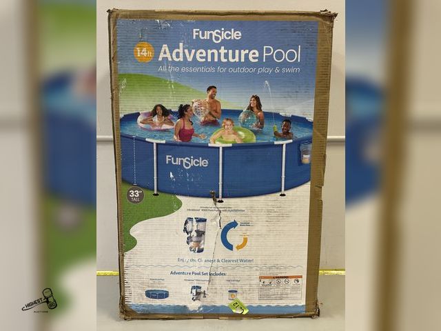 Lot 91-9529 - New FUNSICLE 14FT ADVENTURE POOL WITH PUMP &amp; FILTER
