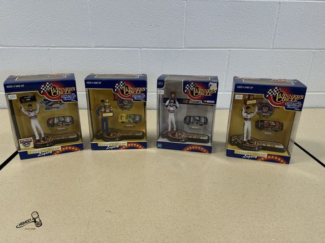 Lot 91-6996 - 4 WINNERS CIRCLE STARTING LINEUP DALE EARNHARDT/JR FIGURINES - 1994 DALE EARNHARDT - 1998 DALE EARNH...