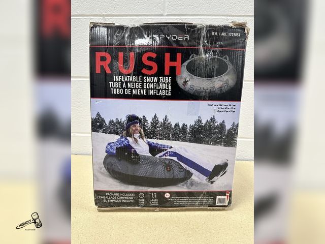 Lot 91-7533 - New Spyder Rush Inflated Rubber Snow Tube - 104.5 cm (41 inch) rubber tube; 1.6 mm / 64 gauge; 2 han...