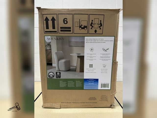 Lot 91-8256 - New AIDEN &amp; IVY FABRIC ARMLESS DINING CHAIR