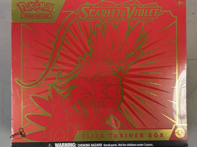 Lot 91-9581 - New SEALED IN BOX SCARLET &amp; VIOLET ELITE TRANIER BOX POKEMON CARDS 2023