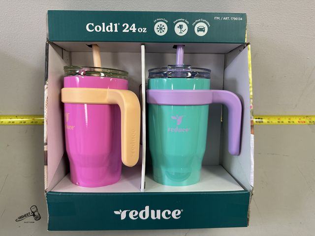 Lot 91-6237 - REDUCE 24 OZ COLD1 TUMBLERS - 2 PACK - DUAL WALL VACUUM INSULATED - KEEPS FRINKS COLD UP TO 24 HOURS...