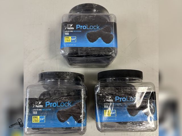 Lot 91-8141 - SHARK BITE PRO LOCK - 3/4" TEE - 3 NEW CONTAINERS QTY 6 IN EACH