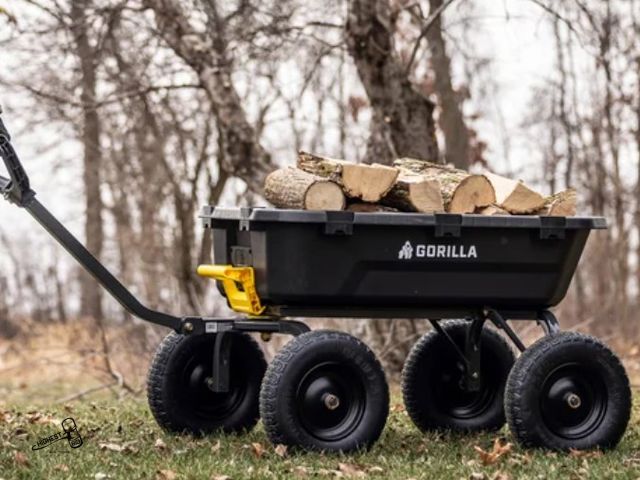 Lot 91-7435 - New GORILLA 9 CU FT HEAVY DUTY POLY YARD DUMP CART WITH NO FLAT TIRES - PATENTED QUICK RELEASE DUMPI...