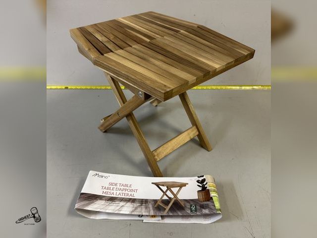 Lot 91-8894 - New MELINO SIDE TABLE - COMPACT FOLDABLE DESIGN