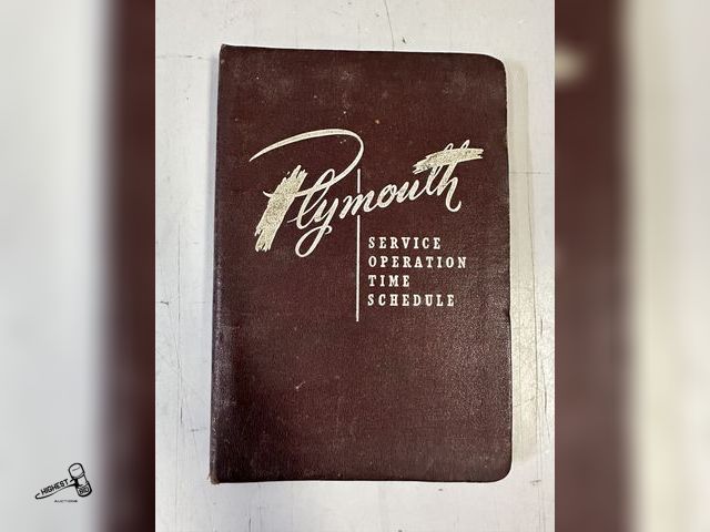 Lot 91-6438 - PLYMOUTH SERVICE OPERATING TIME SCHEDULE BOOK