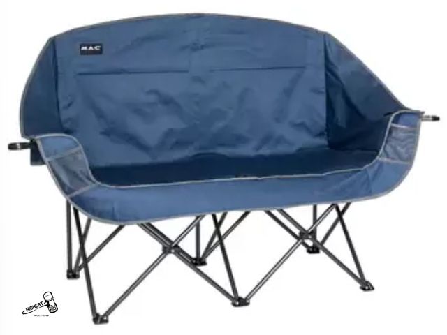 Lot 91-6260 - MAC SPORTS DOUBLE CAMPING CHAIR - 2 MESH ACCESSORY POCKETS - 2 WINE GLASS HOLDERS - 2 DRINK HOLDERS ...