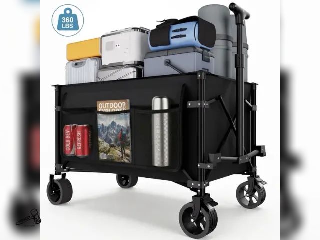 Lot 91-9523 - New Favoyard EXTRA LONG Collapsible Wagon, Portable Folding Wagon with All-Terrain Wheels and Adjust...
