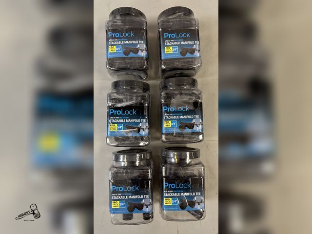 Lot 91-8161 - SHARK BITE PRO LOCK - 3/4" STACKABLE MANIFOLD TEE - 6 NEW CONTAINERS QTY 3 IN EACH