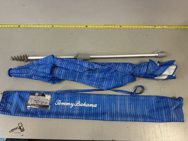 Lot 91-8848 - Tommy Bahama 7.5’ Beach Umbrella - UPF 50+ Undercoating for Sun Protection - Wind Vent and Tilt Feat...