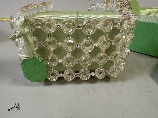 Lot 91-8114 - SWAROVSKI DESIGNER HAND BAG - STRAP IS BOKEN AS SEEN IN PHOTO - IN BOX BAG INCLUDED