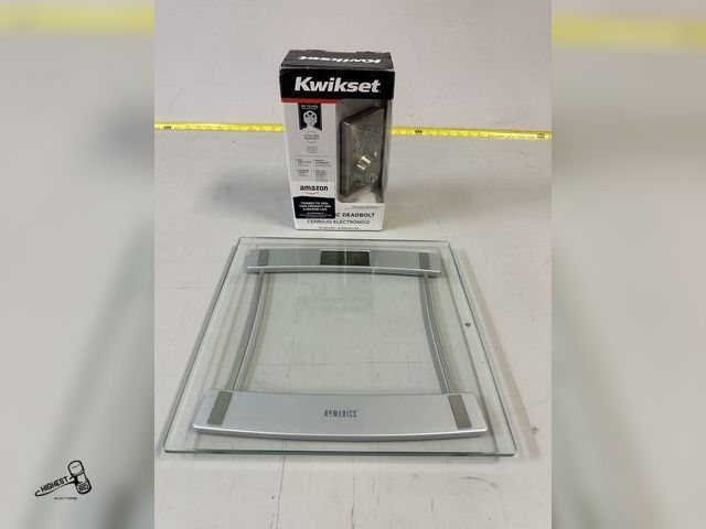 Lot 91-7428 - KWIKSET ELECTRONIC DEADBOLT &amp; HOMEDICS SCALE