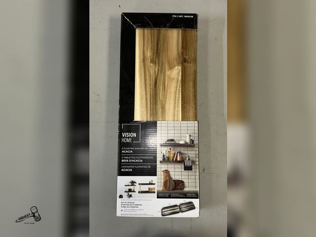 Lot 91-8791 - New Acacia Floating Wood Shelf, 2-pack 24" X 9.5" X 1.5"