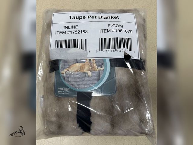 Lot 91-9501 - New BRENT WOOF WATER PROOF PET BLANKET &amp; FURNITURE PROTECTOR 60" X 70" TAUPE IN COLOR