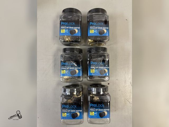Lot 91-8168 - SHARK BITE PRO LOCK - 3/4" FEMALE NPT BRASS ADAPTER - 6 NEW CONTAINERS QTY 6 IN EACH