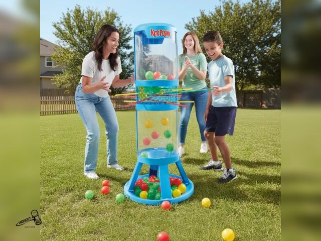 Lot 91-8849 - Giant KerPlunk Game - Includes 60 Oversized Balls, Frame, and Colorful Sticks - Storage Bag Included...