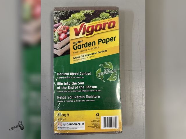 Lot 91-6383 - VIGORO ORGANIC GARDEN PAPER - GREAT FOR VEGETABLE GARDENS - NATURAL WEED CONTROL - HELPS SOIL RETAIN...