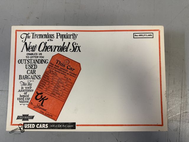 Lot 91-6434 - VINTAGE CHEVROLET DEALER ADVERTISEMENT OR BROCHURE - THE PREMEDOUS POPULARITY OF THE NEW CHEVROLET S...