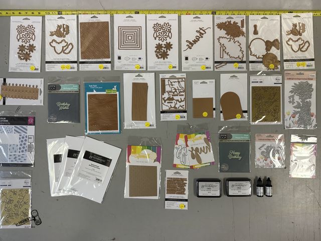 Lot 91-8318 - New 27 ASSORTED HOT FOIL PLATES - LETTERPRESS &amp; DIES - GLIMMER - MEMORY BOX - 3 BETTER PRESS SHI...