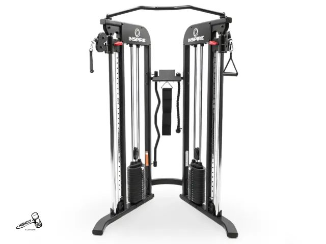 Lot 91-7009 - INSPIRE FTX FUNCTIONAL TRAINER WITH BENCH - COMPACT AT HOME GYM - SMOOTH GLIDING PULLEY SYSTEM - DES...