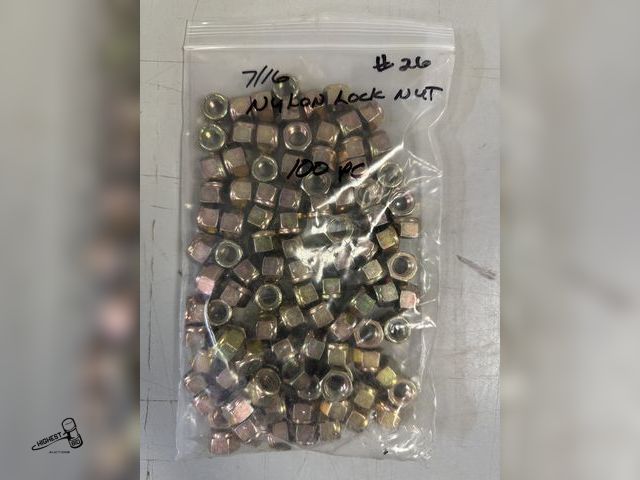 Lot 91-6316 - 7/16 NYLON LOCK NUTS - 100 PIECE
