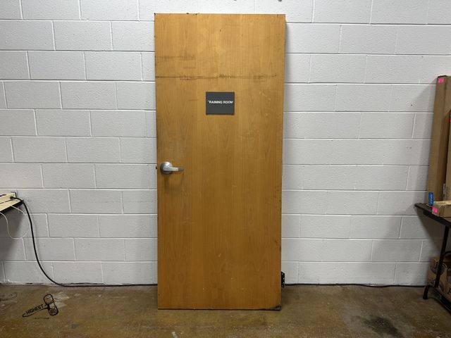 Lot 91-10281 - 36" HEAVY DUTY WOODEN DOOR MADE BY OSHKOSH ARCHITECTURAL DOOR COMPANY - DOOR MEASURES 35 11/16" WIDE...