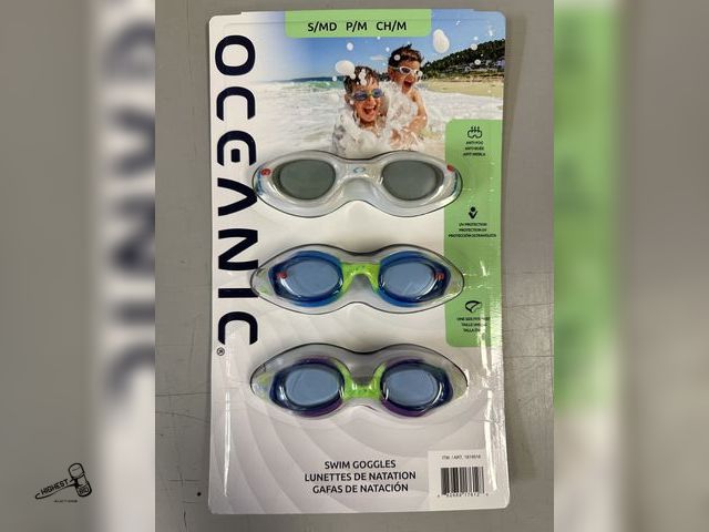 Lot 91-6243 - OCEANIC S/MD 3 PACK SWIM GOGGLES - ANTI FOG - UV PROTECTION - ONE SIZE FITS MOST