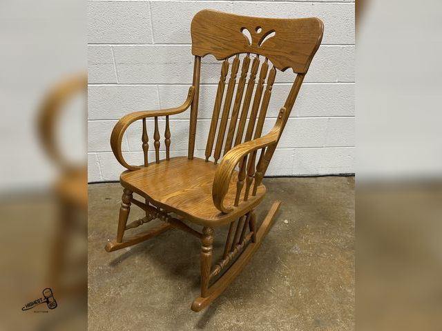 Lot 91-9033 - WOODEN ROCKING CHAIR