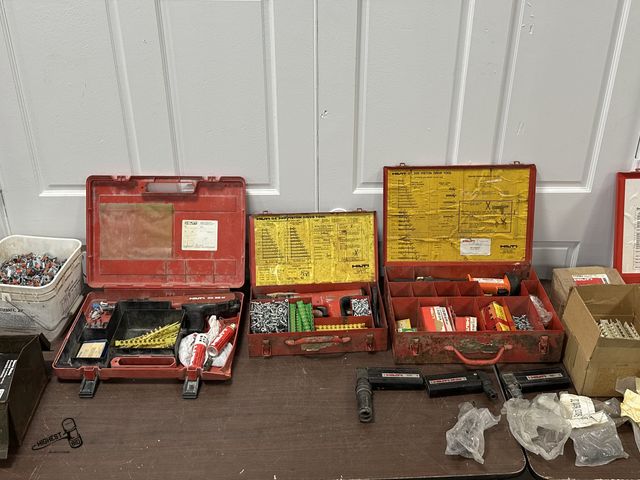 Lot 91-9450 - HILTI TABLE FULL OF FASTENERS &amp; ANCHOR SYSTEMS