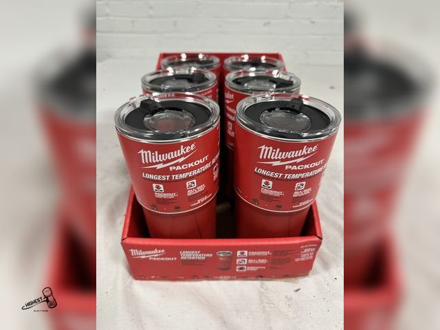 Lot 91-7654 - 6 PACK OF NEW MILWAUKEE PACKOUT 20 OZ TUMBLER RED - GREAT GIFT IDEAS