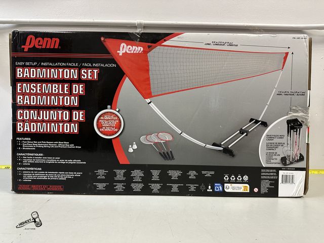 Lot 91-5918 - PENN PREMIUM EASY SETUP BADMINTON SET - QUICK AND EASY SETUP - DURABLE STEEL BASE - OFFICIAL SIZE ON...