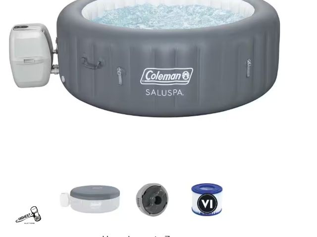 Lot 91-10462 - New SaluSpa 6-Person Air Jet Inflatable Hot Tub w/EnergySense Cover,77"x28" -
