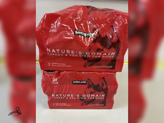 Lot 91-8612 - KIRKLAND SIGNATURE NATURE'S DOMAIN TURKEY &amp; PEA STEW FOR DOGS - GRAIN FREE - ALL LIFE STAGES - 3...