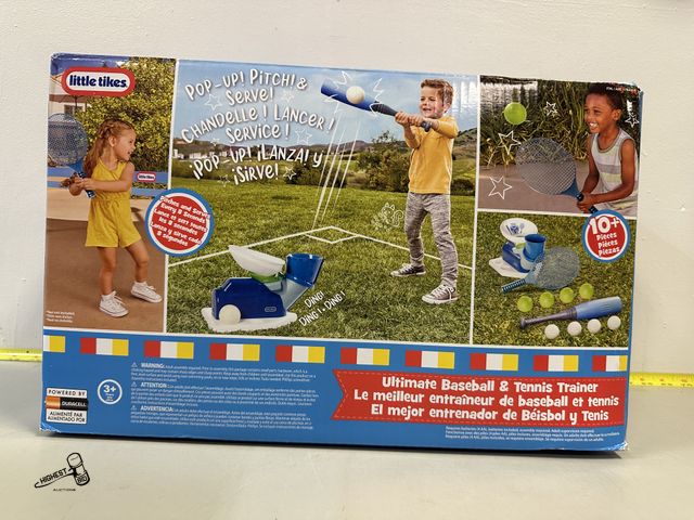 Lot 91-6211 - LITTLE TIKES ULTIMATE BASEBALL AND TENNIS TRAINER - BASEBALL AND TENNIS TRAINER SET - OUTDOOR SPORTS...