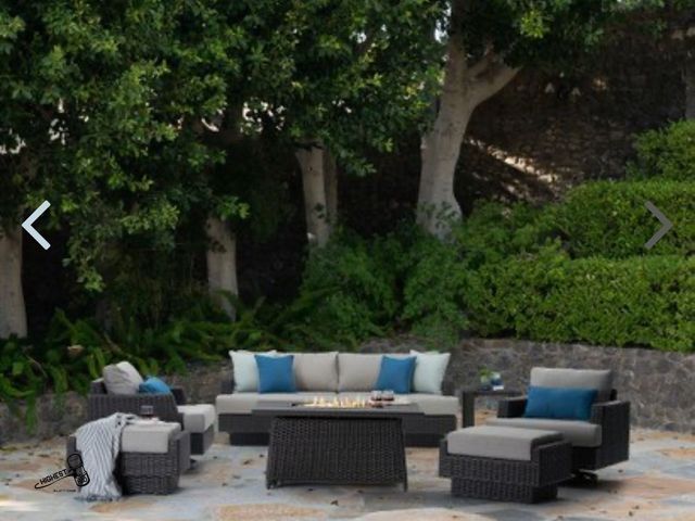 Lot 91-7477 - New MSRP $ 5,999.00 RST BRANDS Portofino® Casual 7 Piece Sunbrella® Outdoor Motion Fire Seating Set ...