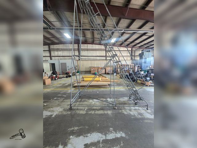 Lot 91-7471 - MSRP $ 1,687.00 - 16 Step Rolling Safety Ladder - with 10" Top Step - MADE IN THE USA AND SOLD BY UL...