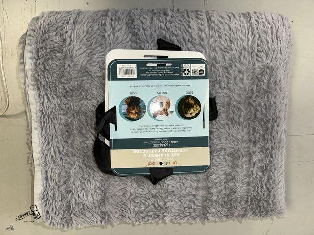 Lot 91-8922 - BRENT WOOF WATERPROOF PET BLANKET &amp; FURNITURE PROTECTOR - 60" X 70" - MACHINE WASHABLE - MUD - S...