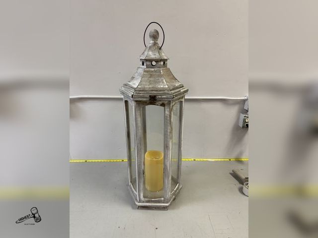 Lot 91-6430 - 38 1/2" X 12 1/2" WOODEN GARDEN LANTERN - BATTERY OPERATED