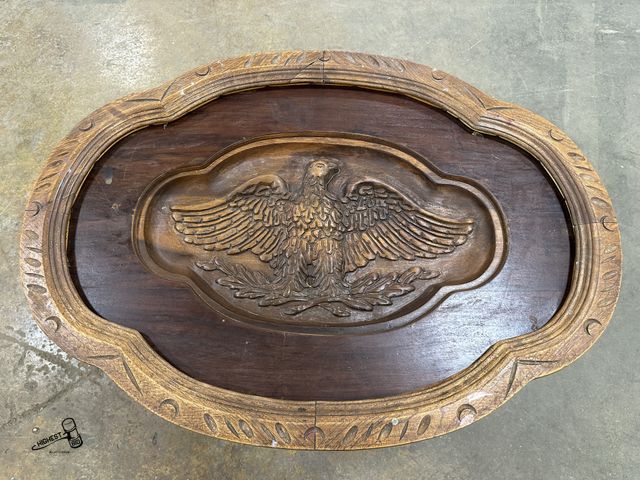Lot 91-8590 - ANTIQUE WOODEN CARVED AMERICAN EAGLE SIDE TABLE