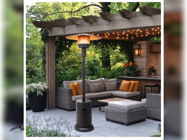 Lot 91-10495 - Fire sense patio heater  NEW IN BOX - PEOPLE NOT INCLUDED SOME PHOTOS USED FOR DISPLAY ONLY