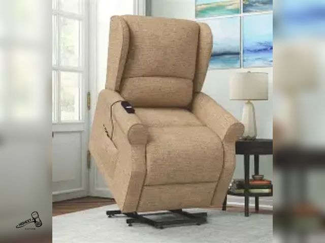 Lot 91-8921 - New MSRP$ 649.99 TAN Garland Fabric Lift Recliner - Power Recline and Lift Chair with Wired Remote -...