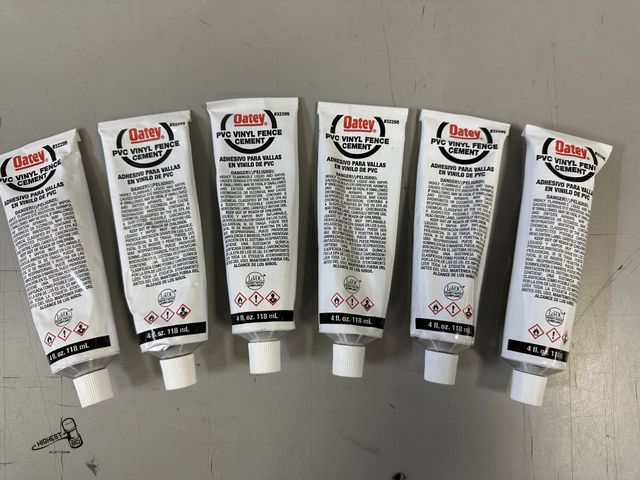 Lot 91-6368 - 6 OATEY PVC VINYL FENCE CEMENT - NEW BOTTLES