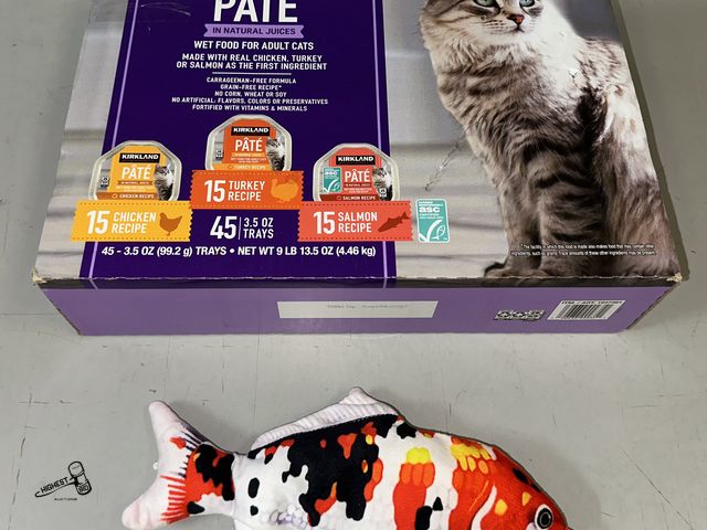 Lot 91-8433 - New KIRKLAND SIGNATURE 3-FLAVOR VARIETY PACK PATE WET FOOD FOR ADULT CATS - FULL CASE 45 TOTAL 3.5OZ...