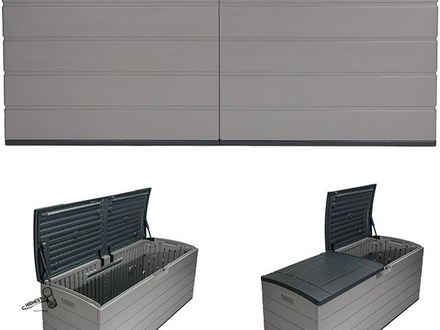 Lot 91-9566 - New SUNCAST 120 GALLON SPLIT LID EXTRA LARGE DECK BOX  
SIZE- 59-1/4 IN W 24-1/4 D 25-1/4 H 120 GALL...