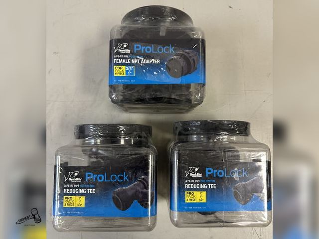 Lot 91-8142 - SHARK BITE PRO LOCK - 3/4" X 1" FEMAILE NPT ADAPTER - 1 NEW CONTAINER QTY 6 - 1" X 1" X 3/4" REDUCIN...