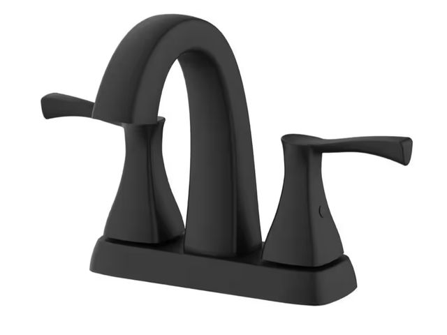 Lot 96-182123 - Glacier Bay Calandine 4 in. Centerset 2-Handle Bathroom Faucet with Drain Kit Included in Matte Blac...
